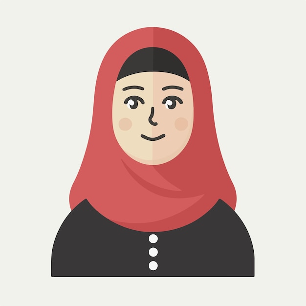 Hijab garota vetor plano