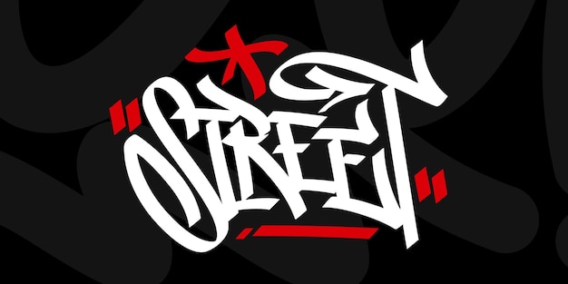 Hip Hop Escrito à Mão Grafite Urbano Estilo Palavra Arte Ilustração Vetorial Rua