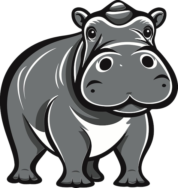 Vetor hippo artwork para a marca moderna hippo logo com graça e estilo