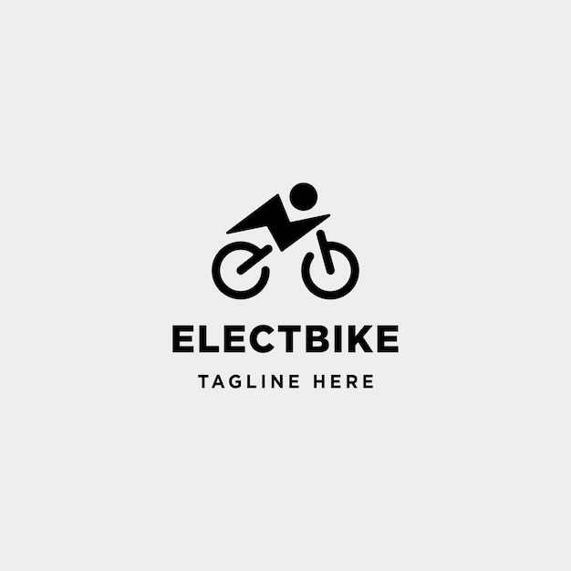 Hipster bike design de logotipo elétrico vetor poder veículo ícone símbolo sinal isolado