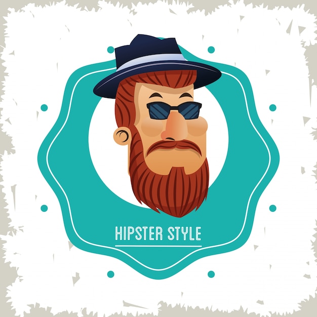 Vetor hipster man cartoon