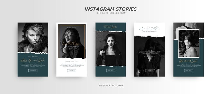 Vetor história de instagram de mídia social de moda minimalista