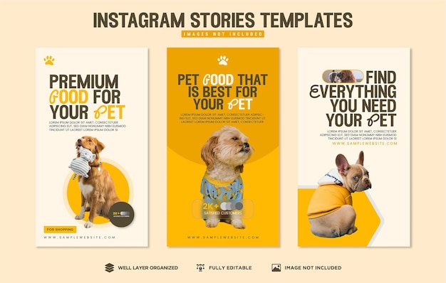 Histórias de comida animal no Instagram