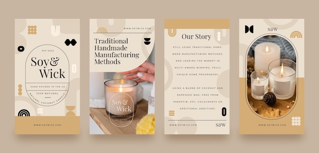 Histórias de instagram boutique minimalistas de design plano