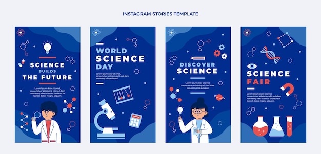 Histórias de instagram de ciência plana