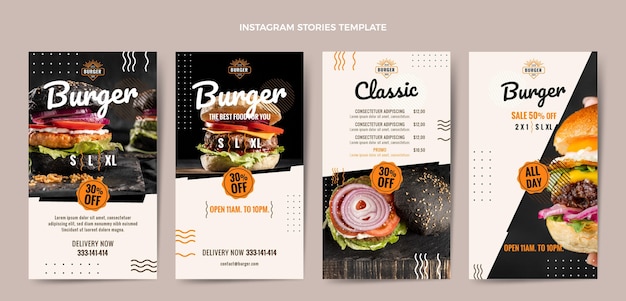 Histórias de instagram de hambúrguer simples