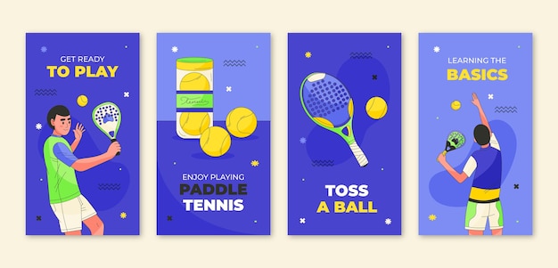 Vetor histórias de instagram de tênis de remo desenhadas à mão