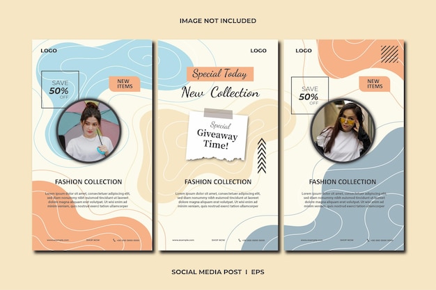 Histórias de mídia social para venda de moda online