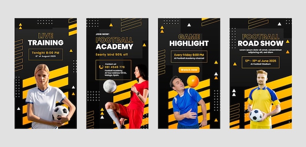 Histórias do instagram de futebol gradiente