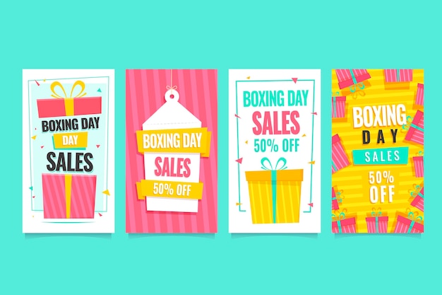 Histórias do instagram de promoções de boxing day