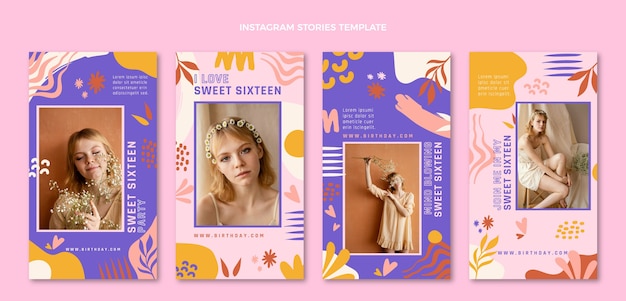 Histórias do instagram doces desenhadas à mão 16