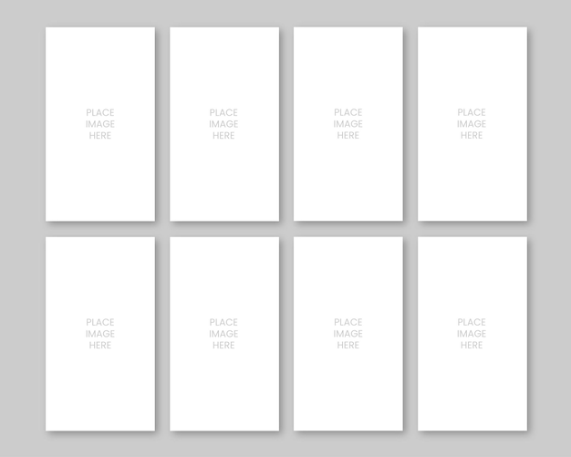 Vetor histórias instagram maquete 8 design de estrutura de espaço de layout para design de cenário de visualização de mídia social