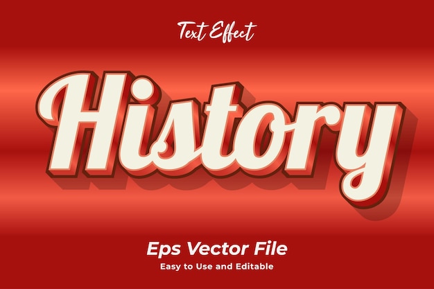 Histórico de efeitos de texto editável e fácil de usar vetor premium