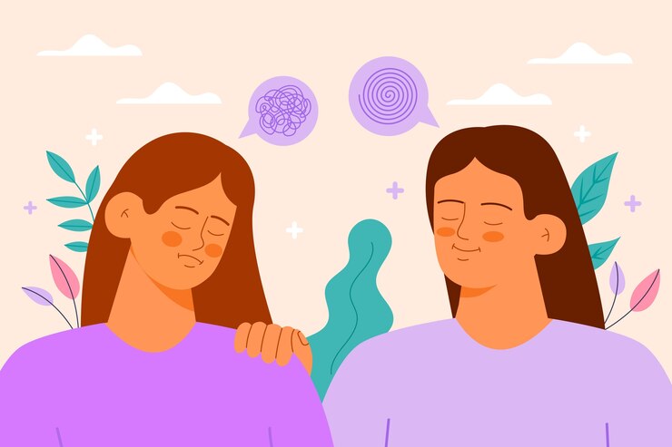 Histórico de saúde mental do mundo desenhado à mão