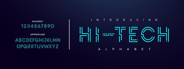 Vetor hitech fonte criativa de alfabeto urbano moderno simples logotipo futurista abstrato digital música esporte