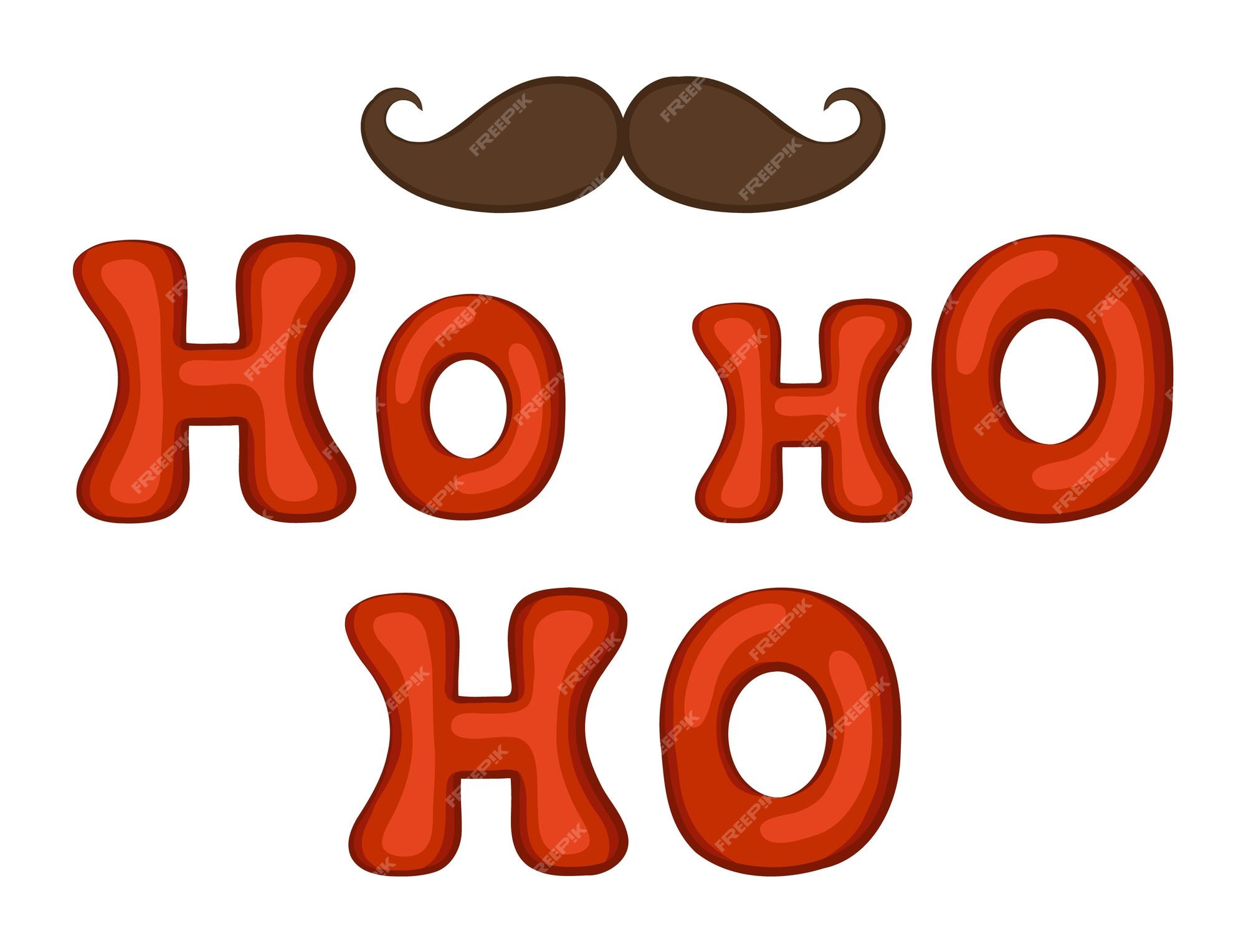 Feliz papai noel pular e sorrindo dizem ho ho ho com letras de