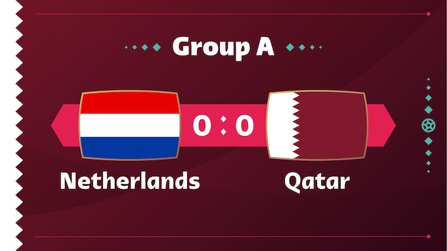 Holanda vs qatar football 2022 group a world football competition championship match contra