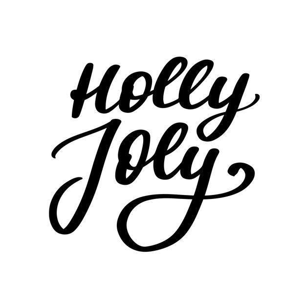 Holly Jolly - pôster exclusivo de tipografia desenhada à mão. Arte vetorial. Design perfeito para cartazes, folhetos e banners. Design de Natal.