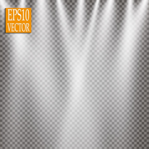 Vetor holofotes. efeito de luz de brilho.