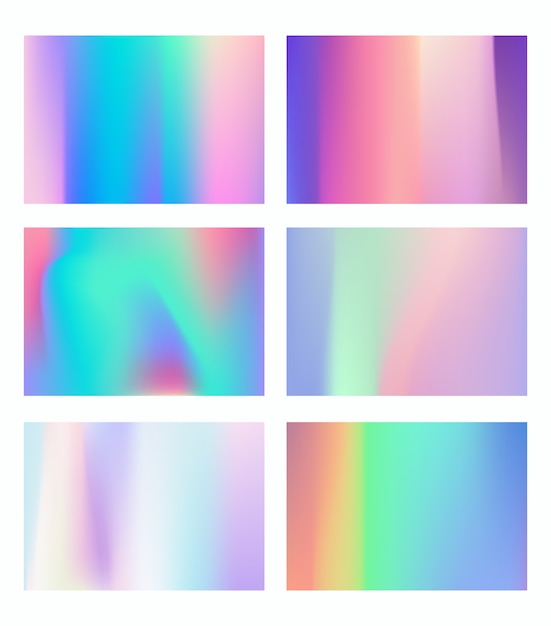 Holograma de fundos coloridos brilhantes definidos para cartão de design