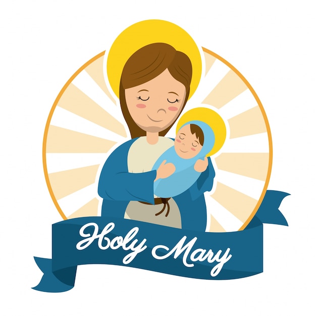 Holy mary baby jesus catolic statue image