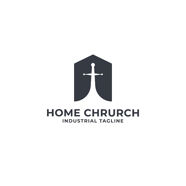 Vetor home e chrurch logo premium