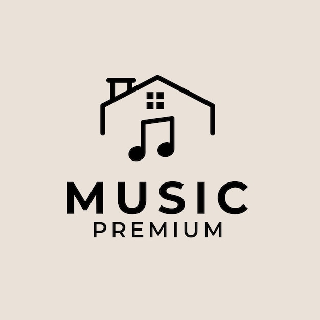 Home nota estúdios de música logo design conceito vector ilustração símbolo ícone