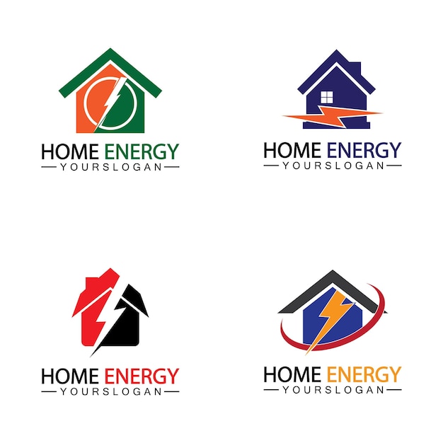 Home power energy logo vector icon símbolo design ilustração