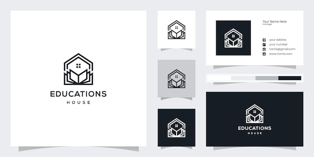 Home read logo design library logo e business card design