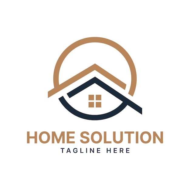 Vetor home solution design de logotipo criativo conceito minimalista moderno para modelo imobiliário