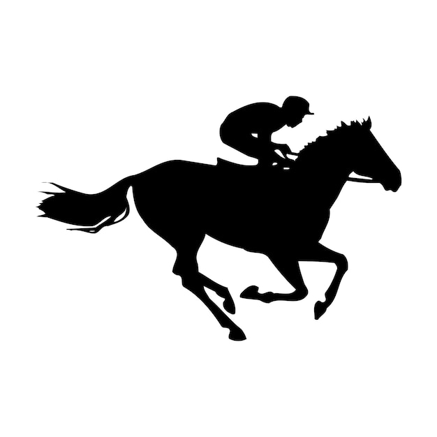 Homem andando a cavalo esporte vetor design de silhueta negra