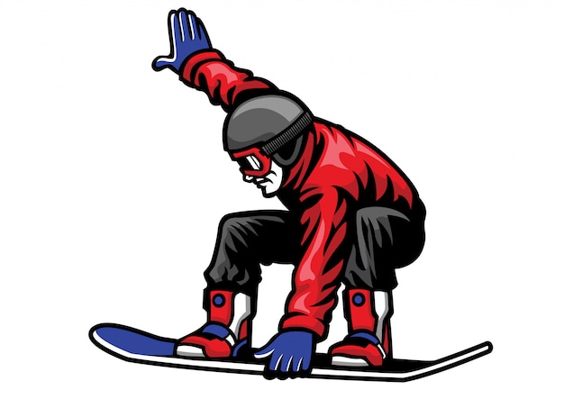 Homem andar de snowboard e fazendo acrobacias