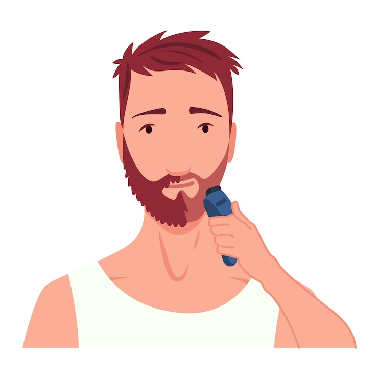 Vetor homem barbeando caracter masculino preparando faz rotina pessoal de cuidados com a pele limpa e trata sua ação facial ilustração vetorial plana isolada em fundo branco