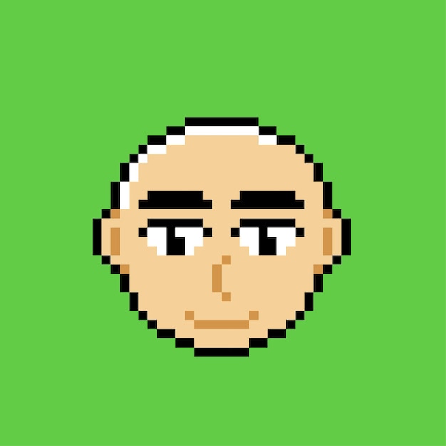 Homem careca no estilo pixel art