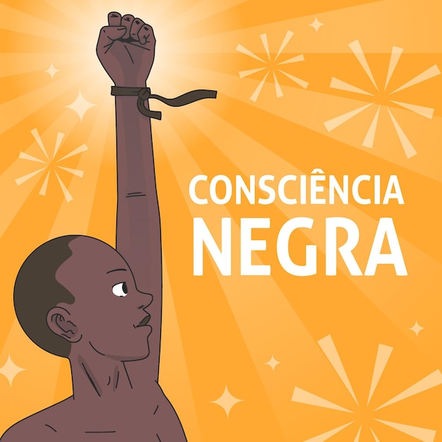 Homem com a mão no ar dia da consciência negra