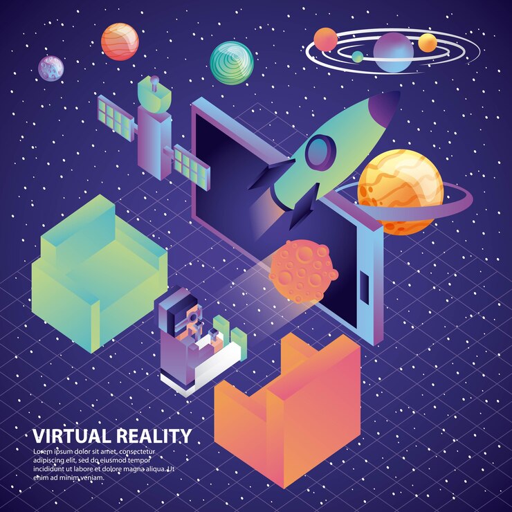 Vetor homem com óculos de realidade virtual