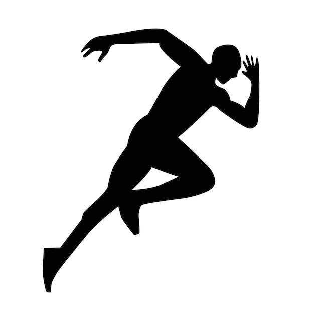 Vetor homem correndo silhueta de esporte atlético
