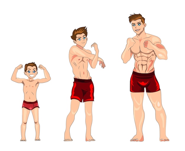 Homem crescendo ilustração vetorial no fundo branco