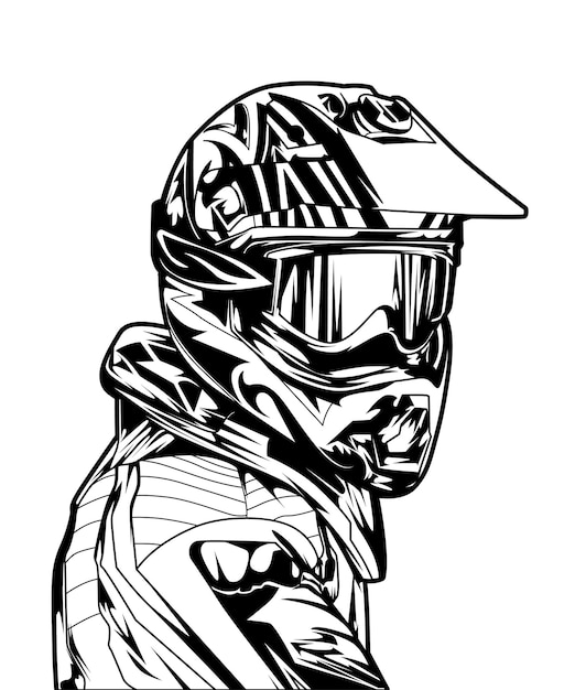 Desenho Em Preto E Branco De Vetor De Moto Com Desenho De Peças  Sobressalentes Ilustração do Vetor - Ilustração de lambreta, motocross:  213643611