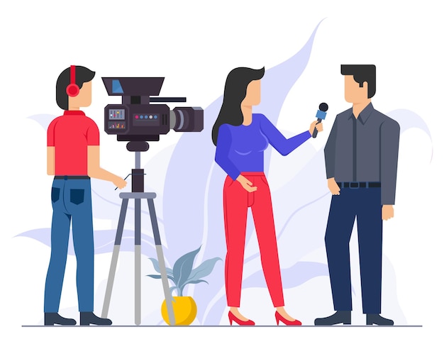 Homem de negócios a dar uma entrevista