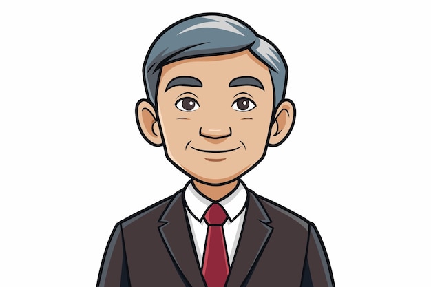Homem de negócios asiático maduro em roupas formais retrato de homem de negócios confiante em profissão de escritório