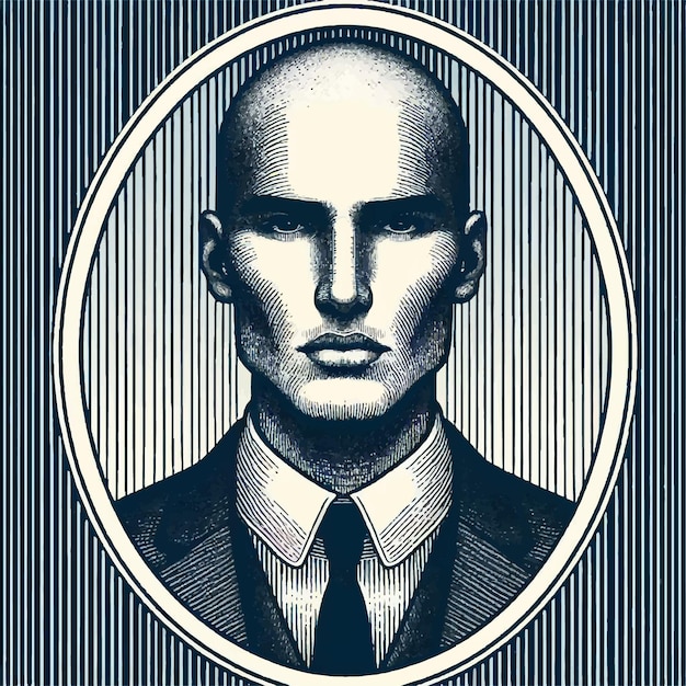 Vetor homem de negócios careca vetor estilo doodle desenhado à mão