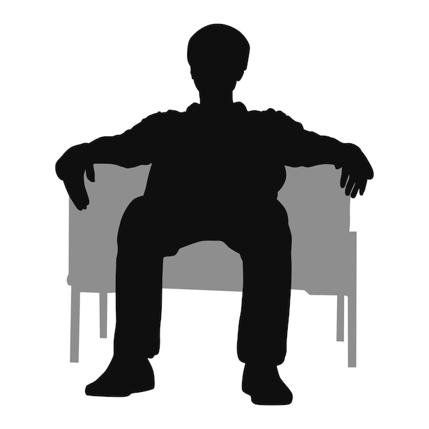 Homem de silhueta sentado em uma poltrona