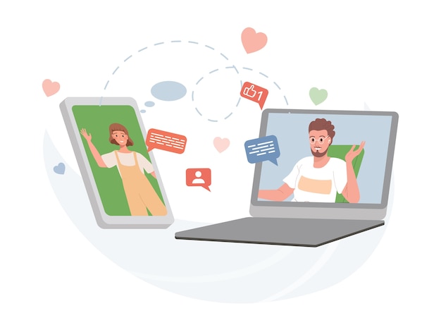 Homem e menina conversando pelo smartphone