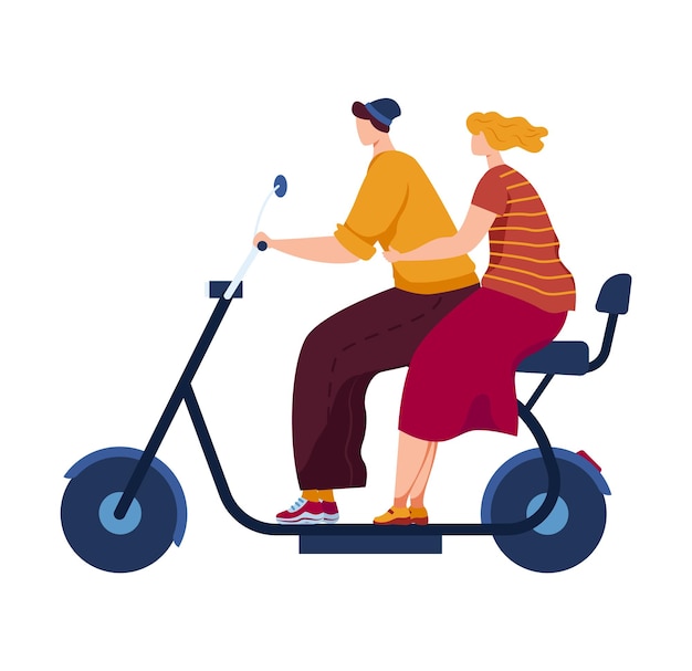 Vetor homem e mulher se exercitando juntos em um casal de bicicletas estacionárias em roupas casuais trabalhando dentro de casa