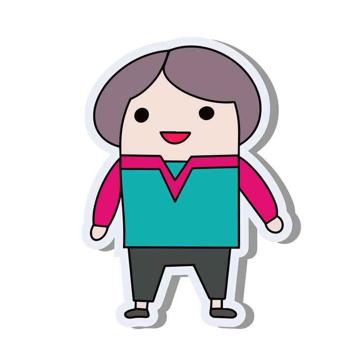 Vetor homem em um estilo simples. adesivo de um homem engraçado em um fundo branco. adequado para cartões postais, banners e designs de mídia social. vetor.