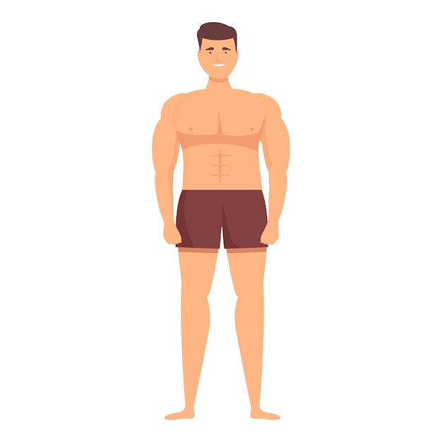 Homem forte, ícone, desenho animado, vetorial, braço muscular, corpo flexível