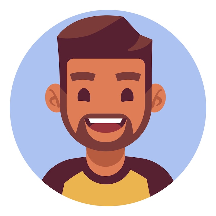 Vetor homem hispânico imagem da web avatar de cor redonda isolado em fundo branco