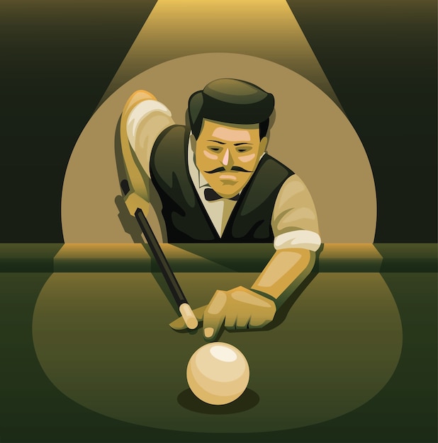 Vetores de Ilustração Vetorial De Um Homem Jogando Bilhar Snooker Jogo  Isolado Em Fundo Branco Competição Esportiva Ou Conceitos De Treinamento  Página De Colorir Crianças Clipart De Personagem De Desenho Animado Colorido