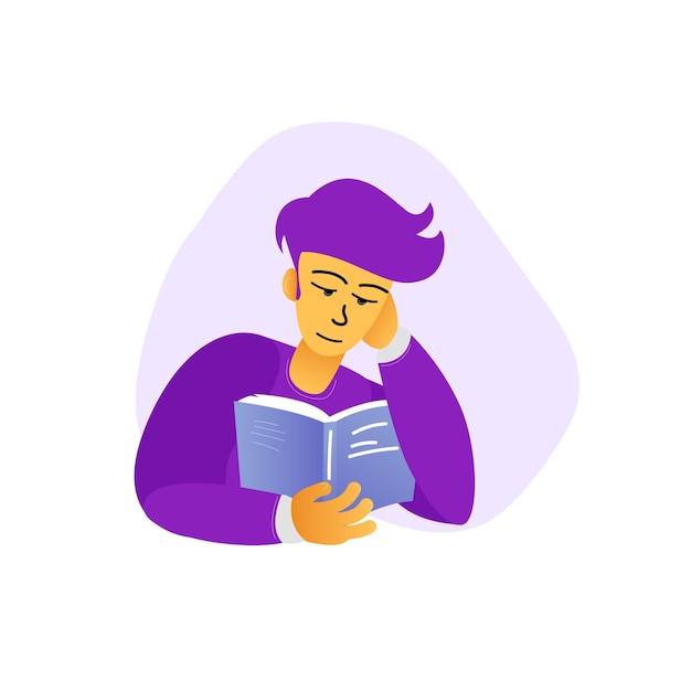 Homem lendo ilustração
